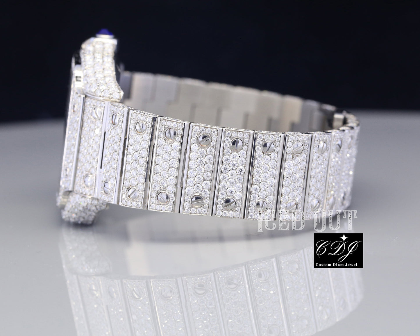 Fine Luxury Wrist Watch Iced Out Hip Hop Moissanite Diamond Watch customdiamjewel