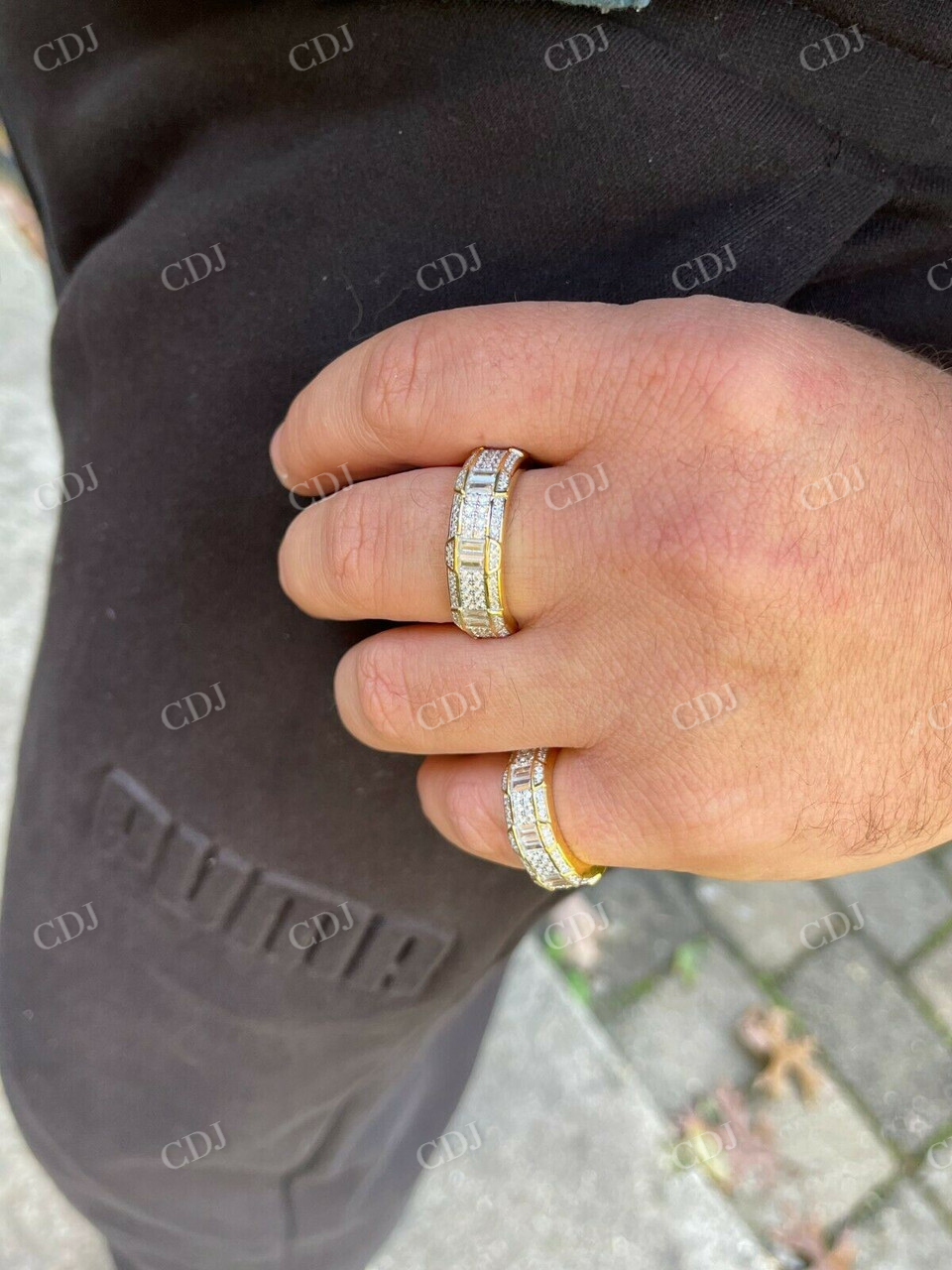 Real Iced Baguette Diamond Wedding Band customdiamjewel