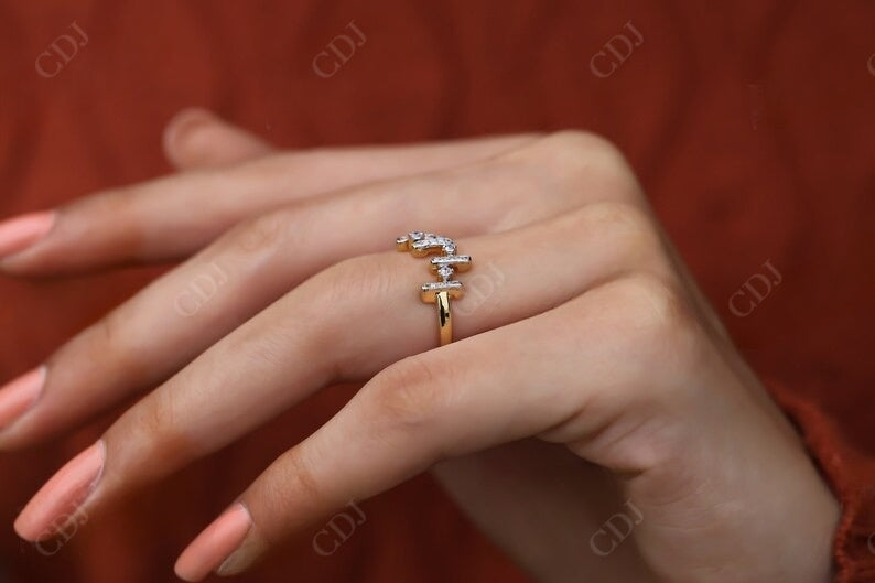 0.19CT Round Cut Real Diamond Zig Zag Wedding Band customdiamjewel
