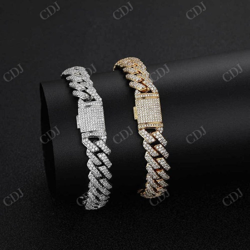 Hip Hop Moissanite Cuban Link Bracelet CustomDiamJewel