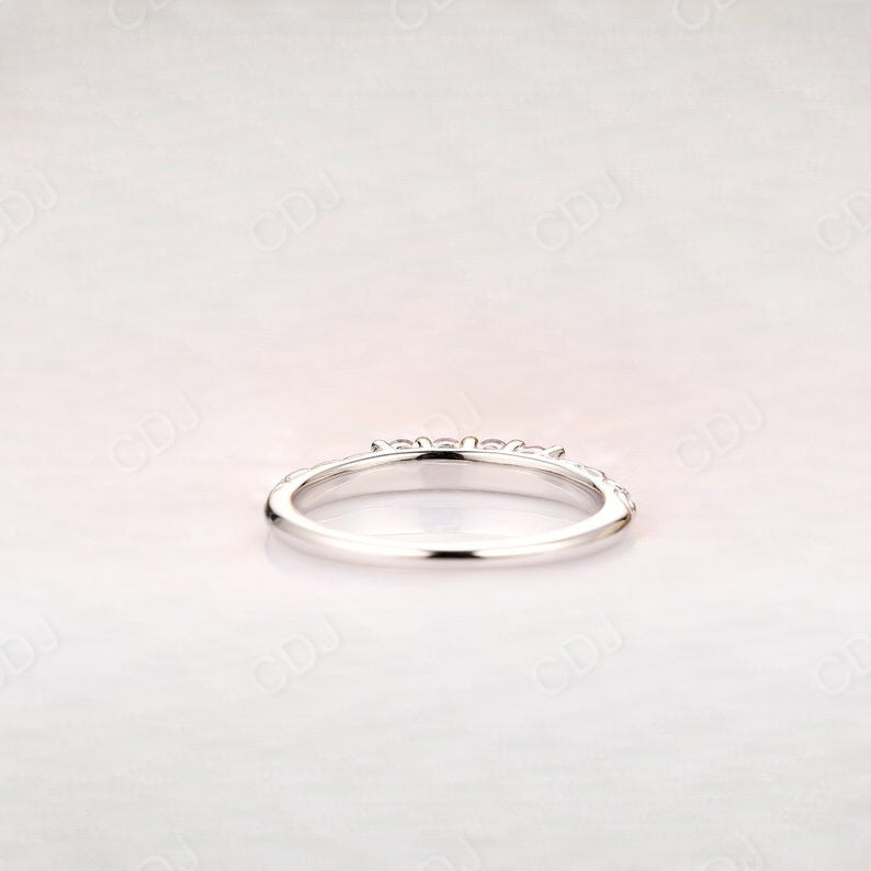 18K Solid White Gold Cluster Moissanite Wedding Band customdiamjewel