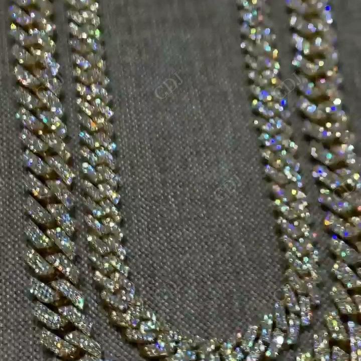 Sterling Silver Customized Iced out White Diamonds Hip Hop Style Chain hip hop jewelry CustomDiamJewel