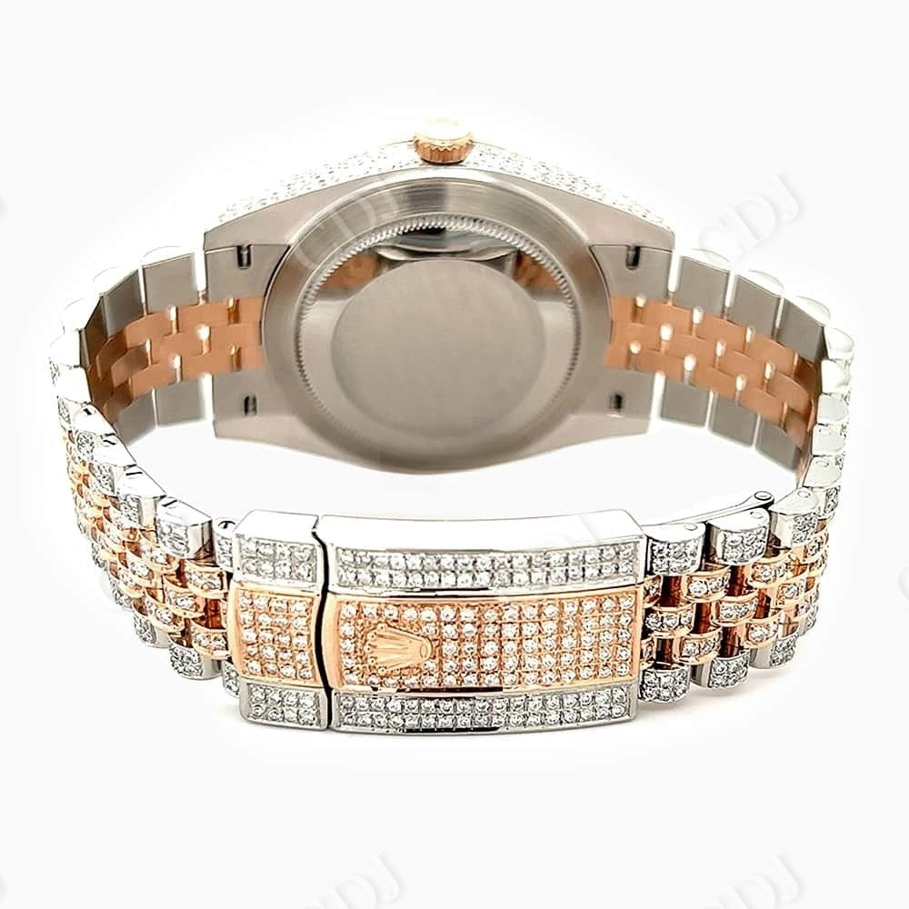 Two Tone Rolex Jubilee Custom Moissanite Watch customdiamjewel