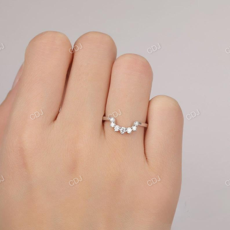 0.24CTW Round Cut Delicate Curved Wedding Band customdiamjewel