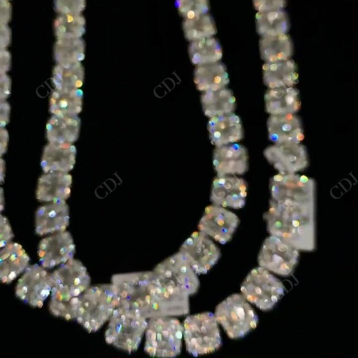 Cushion Cut Iced Out Tennis Chain hip hop jewelry CustomDiamJewel