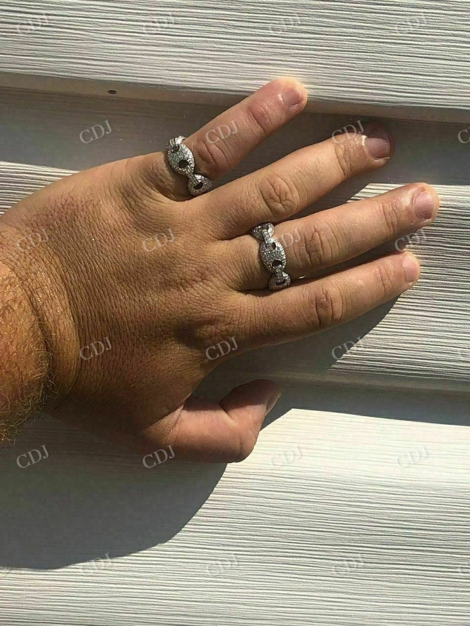 Fully Diamond Gucci Link Hip Hop Ring customdiamjewel