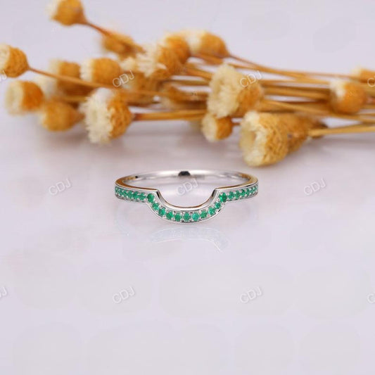 Vintage Curved Moissanite Wedding Band Ring  customdiamjewel   