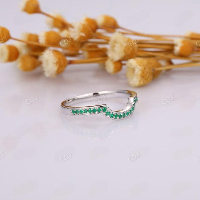 Vintage Curved Moissanite Wedding Band Ring  customdiamjewel   