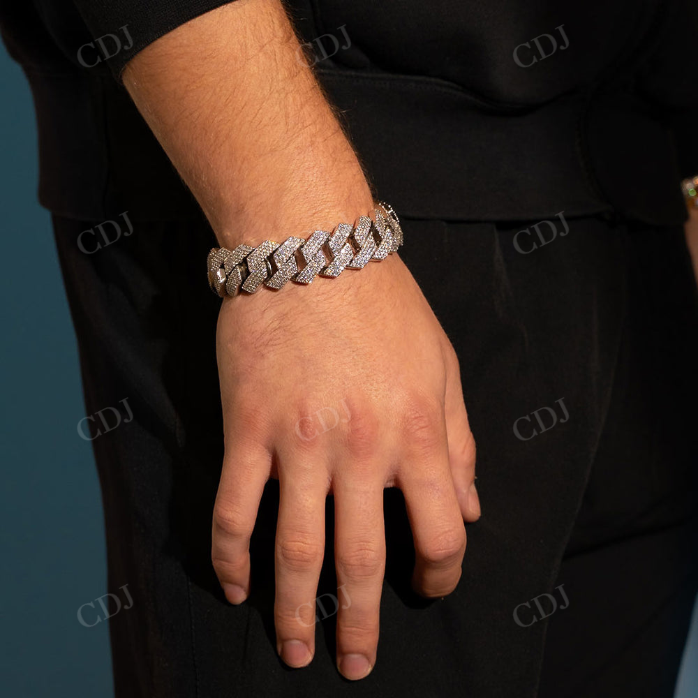 20MM 3 Row Gold Cuban Link Bracelet hip hop jewelry customdiamjewel