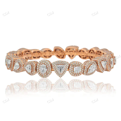 18K Rose Gold Multi Shape Diamond Bracelet hip hop jewelry CustomDiamJewel