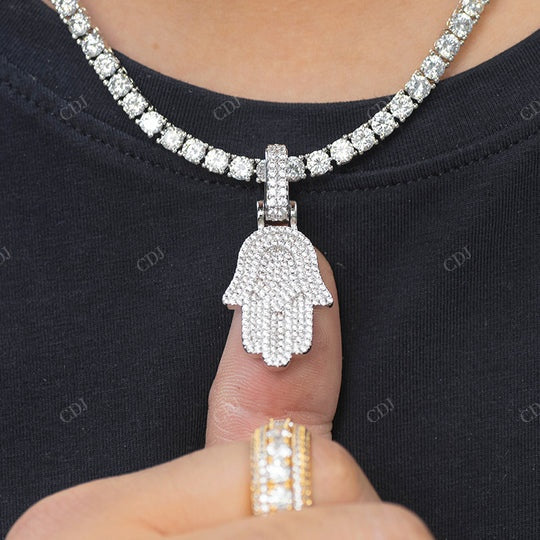 Milgrain Hamsa Pendant Manufacture In India hip hop jewelry CustomDiamJewel
