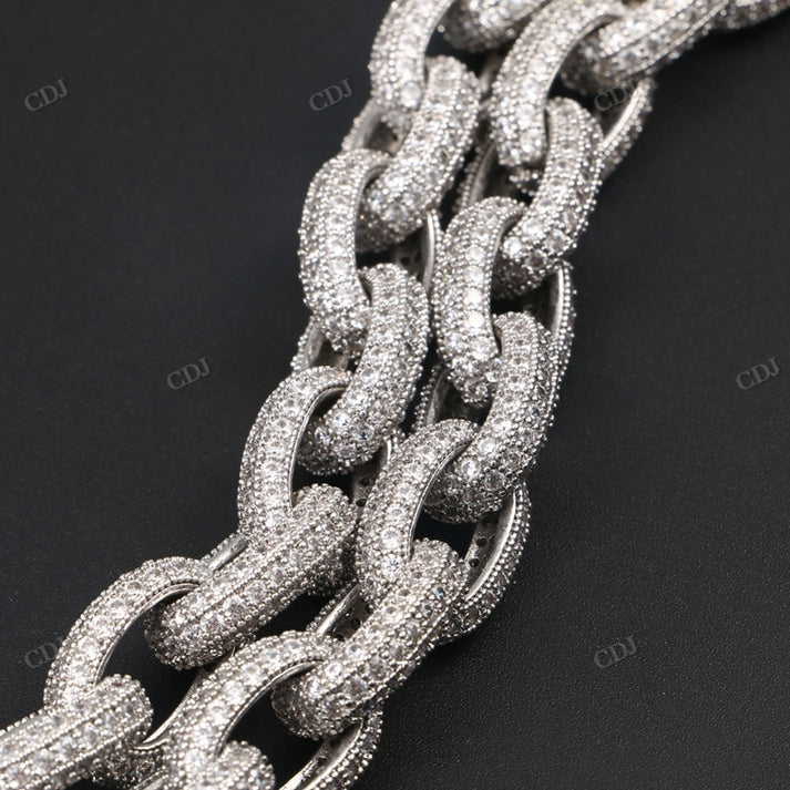 10MM Iced Out Diamond Rolo Chain hip hop jewelry CustomDiamJewel