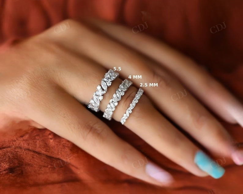 Natural Diamond Marquise and Round Full Eternity Wedding Band customdiamjewel