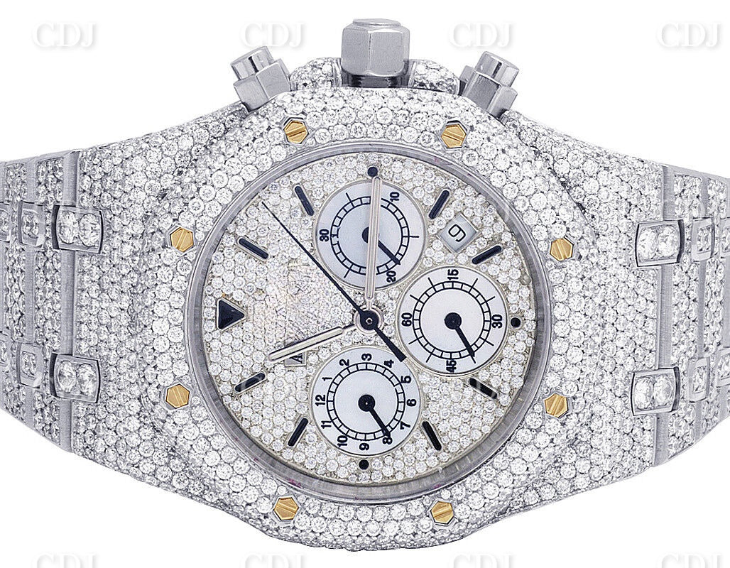 Mens Audemars Piguet Royal Oak Chrono Moissanite Diamond Watch customdiamjewel