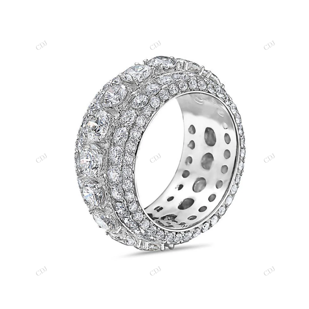 S925 Sterling Silver Moissanite Eternity Wedding Band hip hop jewelry customdiamjewel