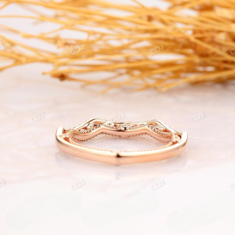 14k Rose Gold Half Eternity Lab Grown Diamond Wedding Band customdiamjewel
