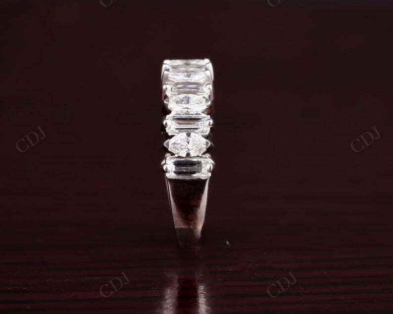 Baguette Oval cut lab grown diamond wedding band customdiamjewel