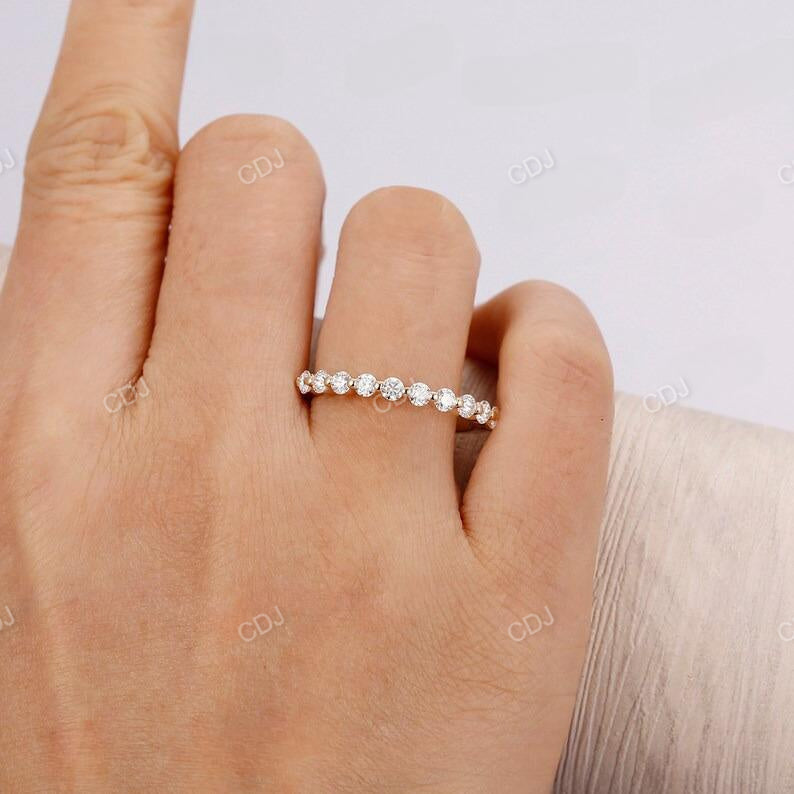0.62CTW Round Cut Diamond Floating Half Eternity Wedding Band customdiamjewel