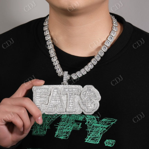 Fully Iced Out Hip Hop Big Diamond Custom Pendant CustomDiamJewel