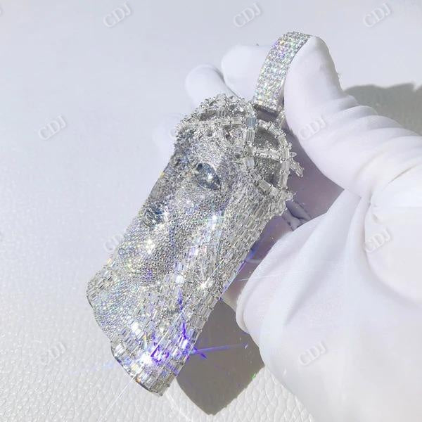 Hip Hop Bling Baguette Cut Diamond Iced Out Jesus Pendant customdiamjewel