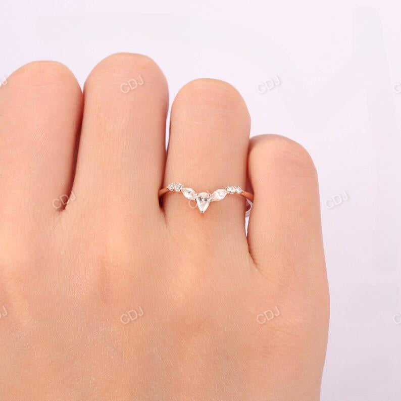 0.38CTW Alternative Diamond Chevron Wedding Band customdiamjewel