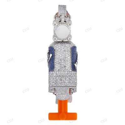 925 Sterling Silver Gold Plated Trendy Gun Design Pendant hip hop jewelry CustomDiamJewel