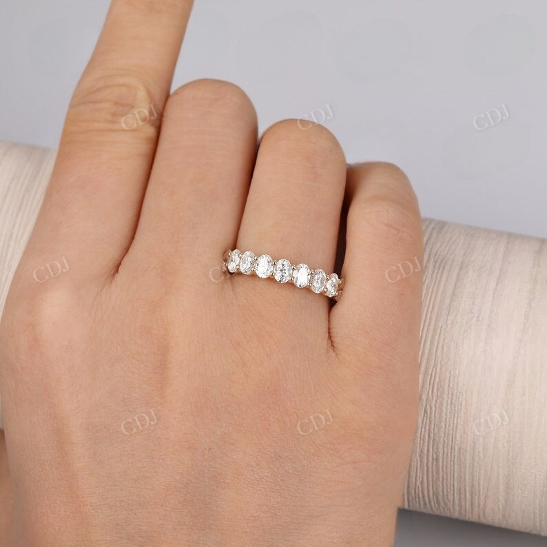 1.52CTW Oval Cut Lab Grown Diamond Half Eternity Wedding Band customdiamjewel