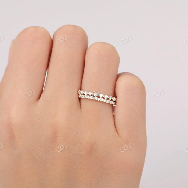 0.63CTW Round Cut Lab Grown Diamond Wedding Bands customdiamjewel