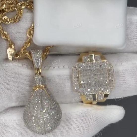 925 Sterling Silver Water Drop Shape Moissanite Diamond Pendant hip hop jewelry customdiamjewel