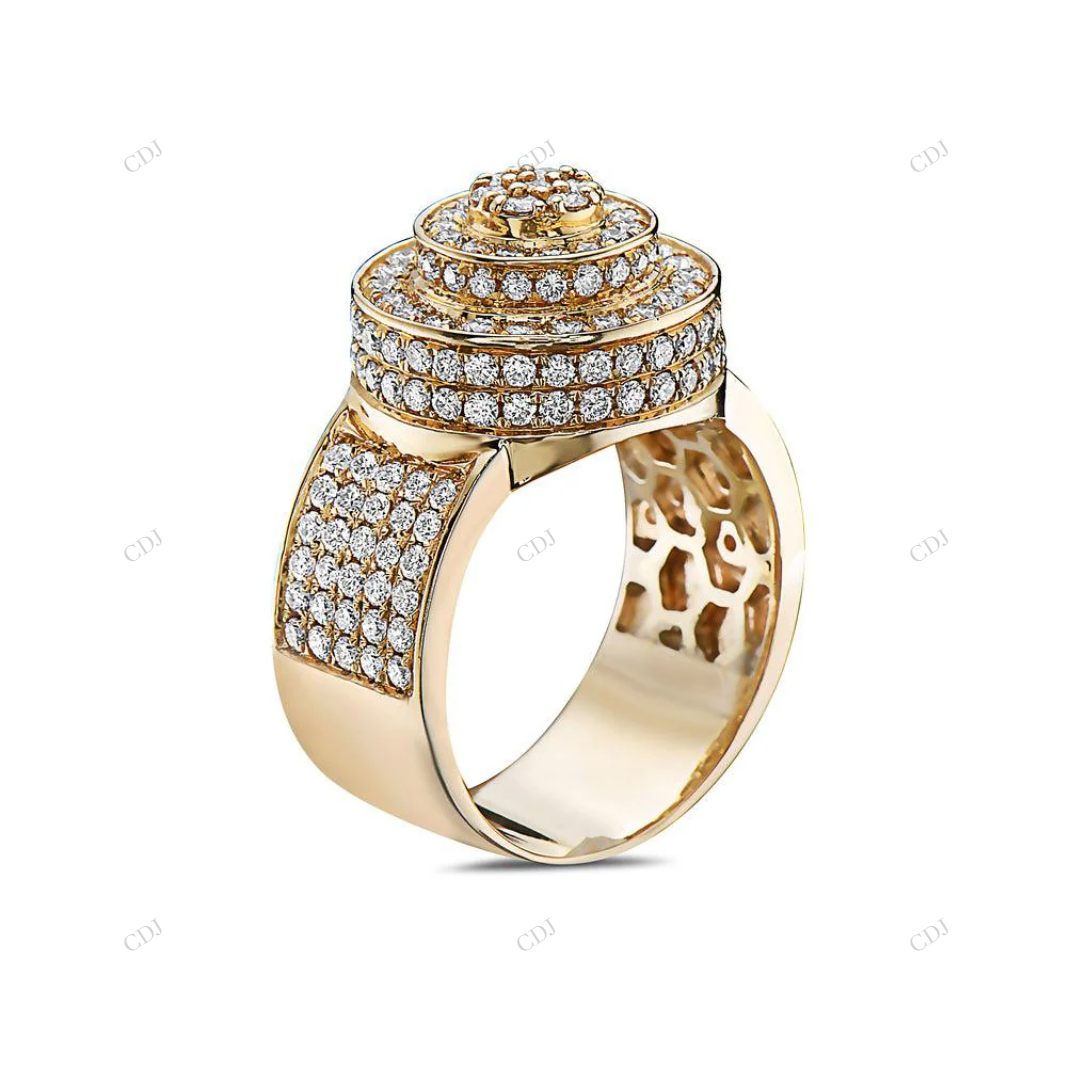 Luxury Concentric Circle Moissanite Ring For Men hip hop jewelry customdiamjewel