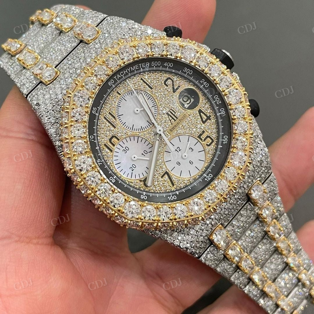 Hip Hop Iced Out Diamond Custom AP Moissnite Watch customdiamjewel