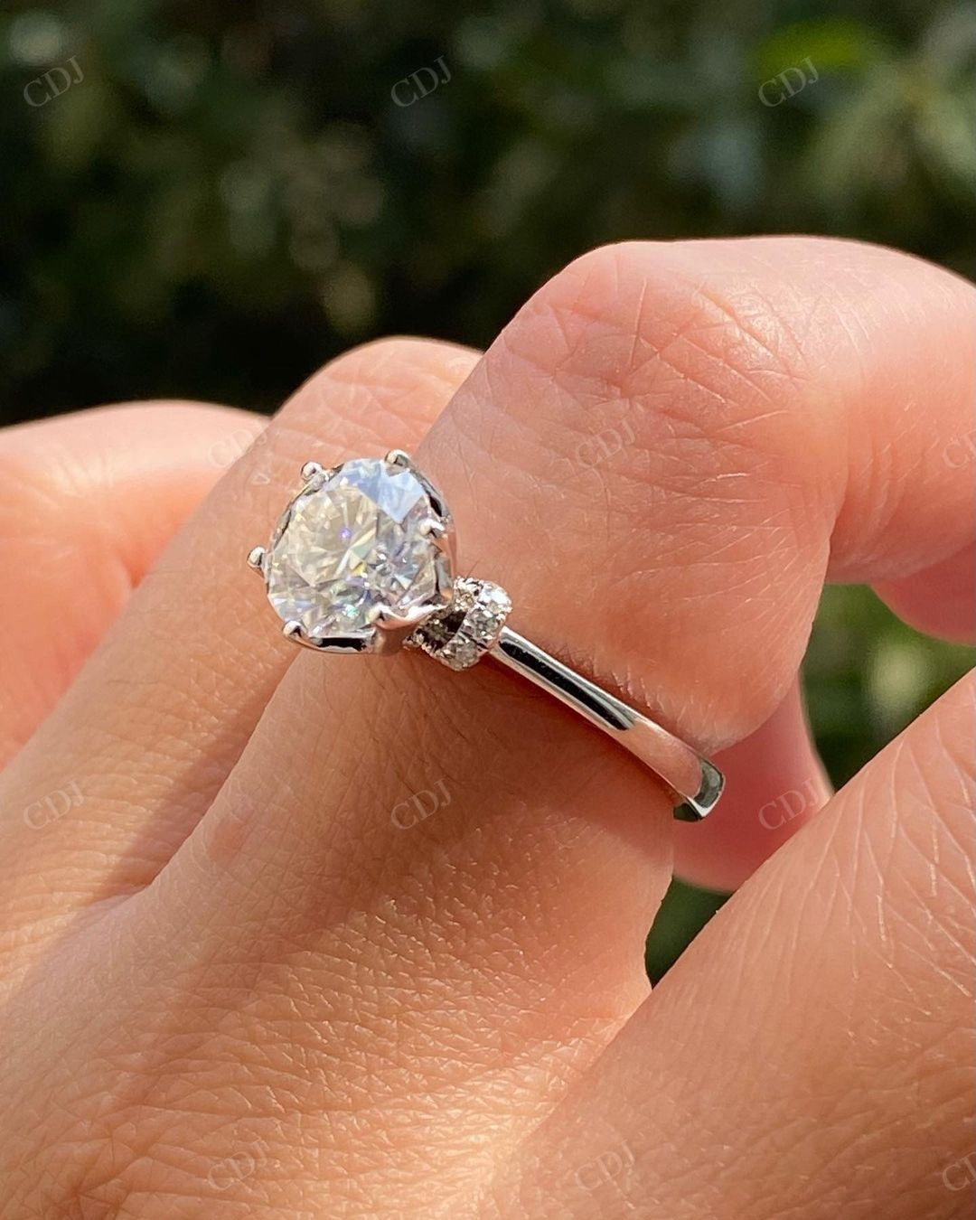 Round Cut Lab Grown Diamond Prong Set Ring