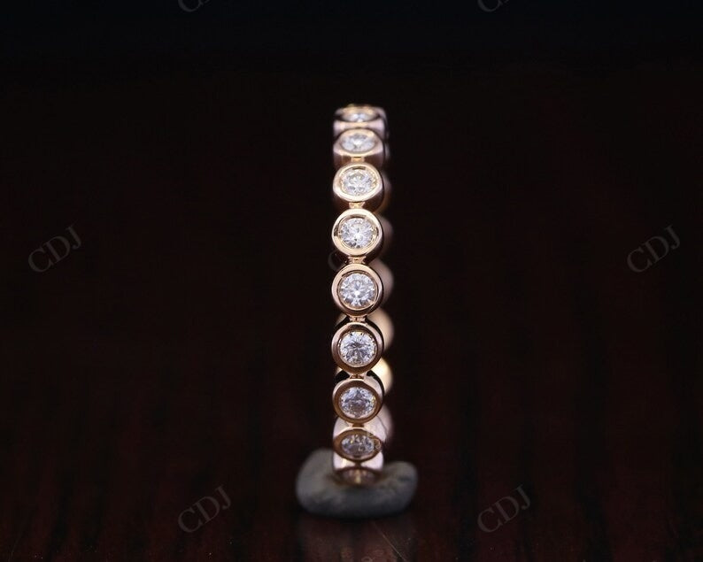 Round Bezel setting 0.45CTW Lab Grown Diamond Wedding Band customdiamjewel