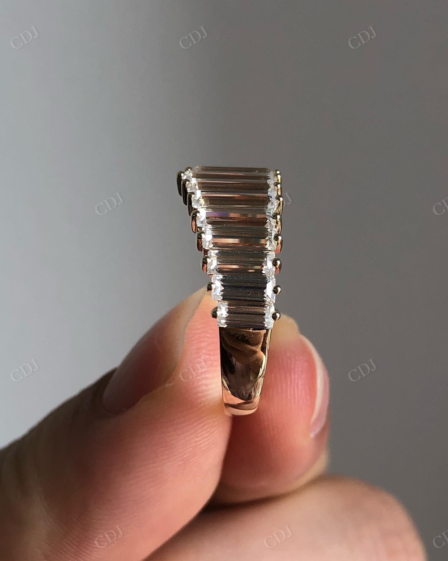 Art Deco Lab Grown Diamond Wedding Band
