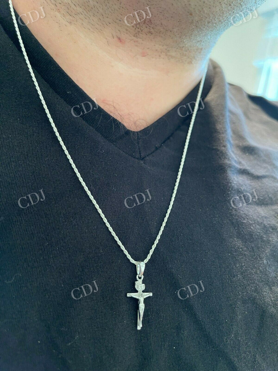 Small Plain Gold Cross Jesus Crucifix Pendant customdiamjewel