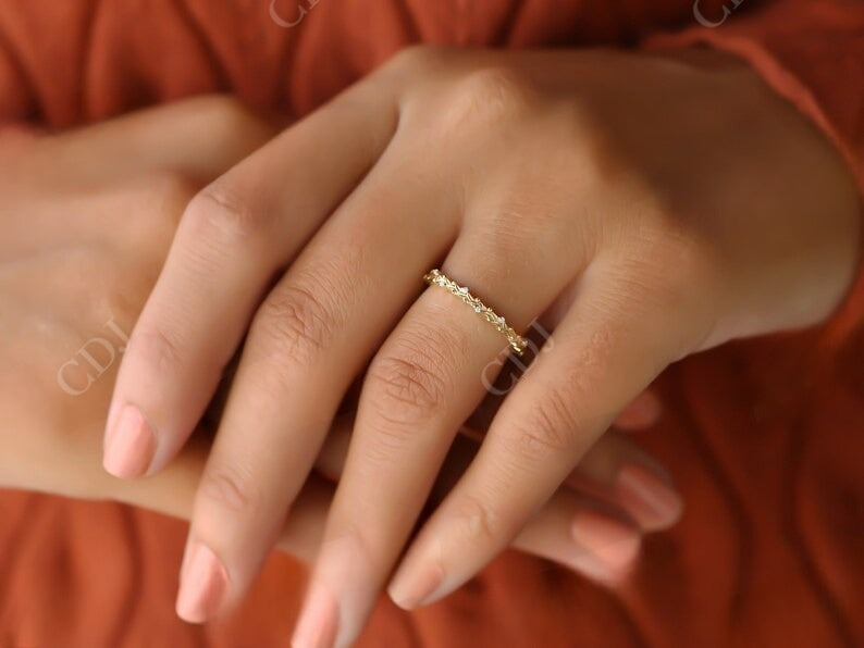 0.064CT Round Natural Diamond Wedding Band customdiamjewel