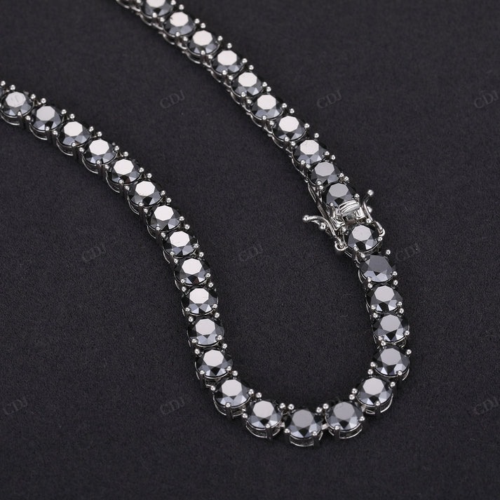 5MM Black Diamond Silver Tennis Chain hip hop jewelry CustomDiamJewel