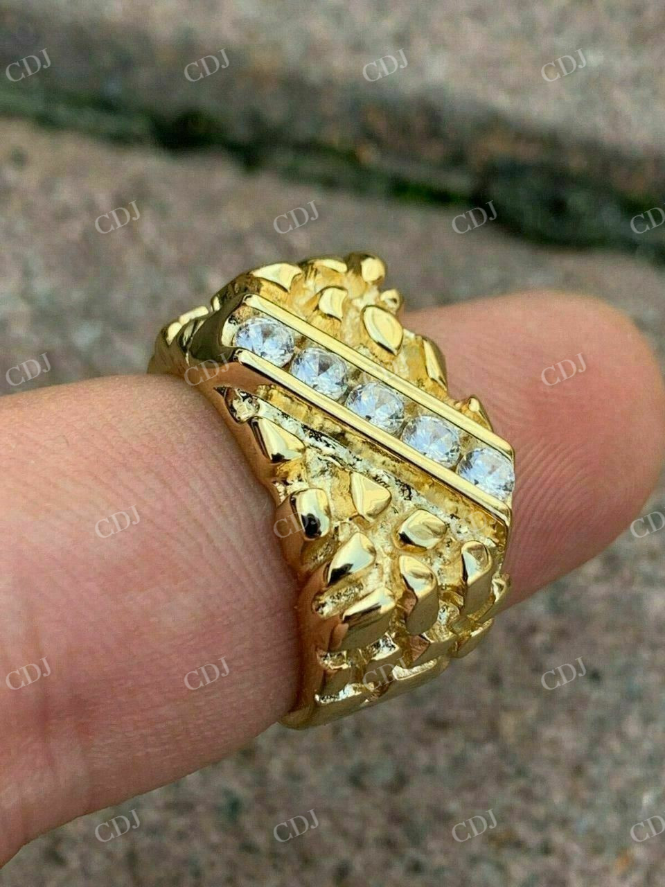 Men's Diamond Nugget Ring customdiamjewel