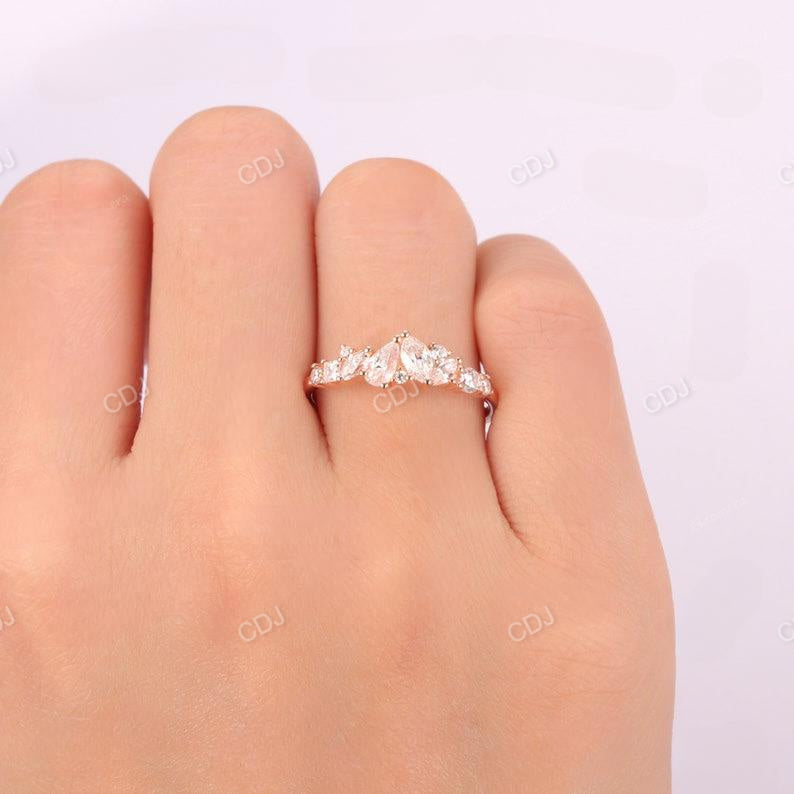 0.65CTW Marquise And Round Real Diamond Half Eternity Wedding Band customdiamjewel