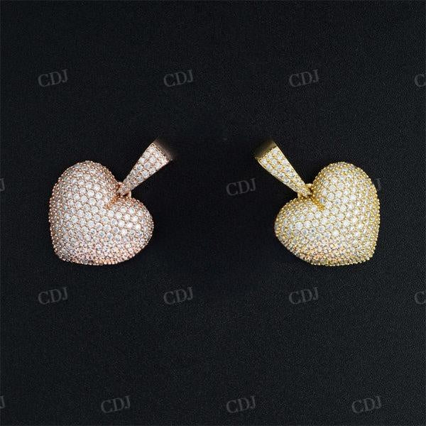 Iced Out Hip Hop Pendant Heart Shaped Diamond Pendant customdiamjewel