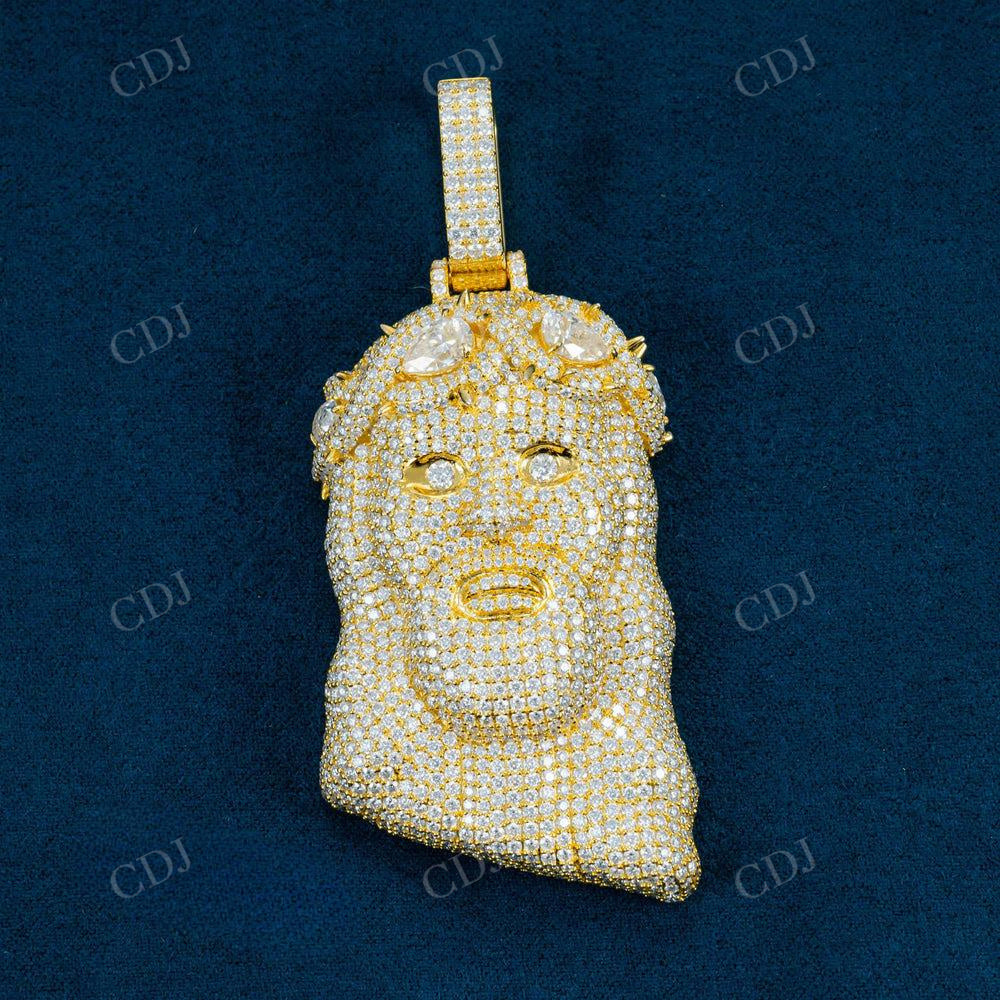Cluster Round Diamond God Jesus Hip Hop Pendant customdiamjewel
