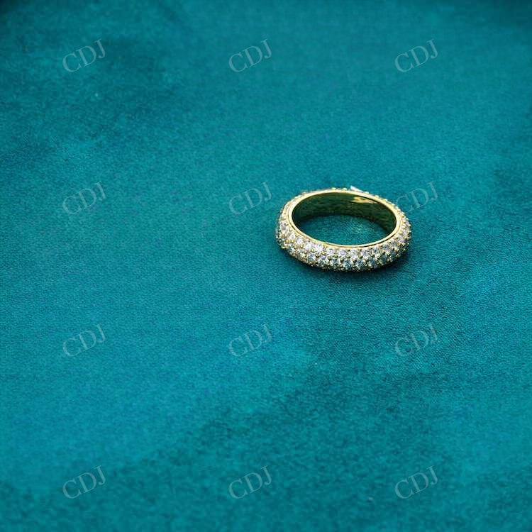 Solid Yellow Gold 3 Row Hip Hop Band hip hop jewelry customdiamjewel