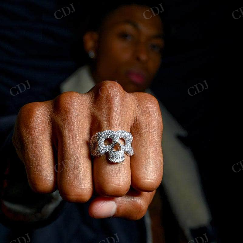 Cluster Diamond Skull Hip Hop Ring customdiamjewel