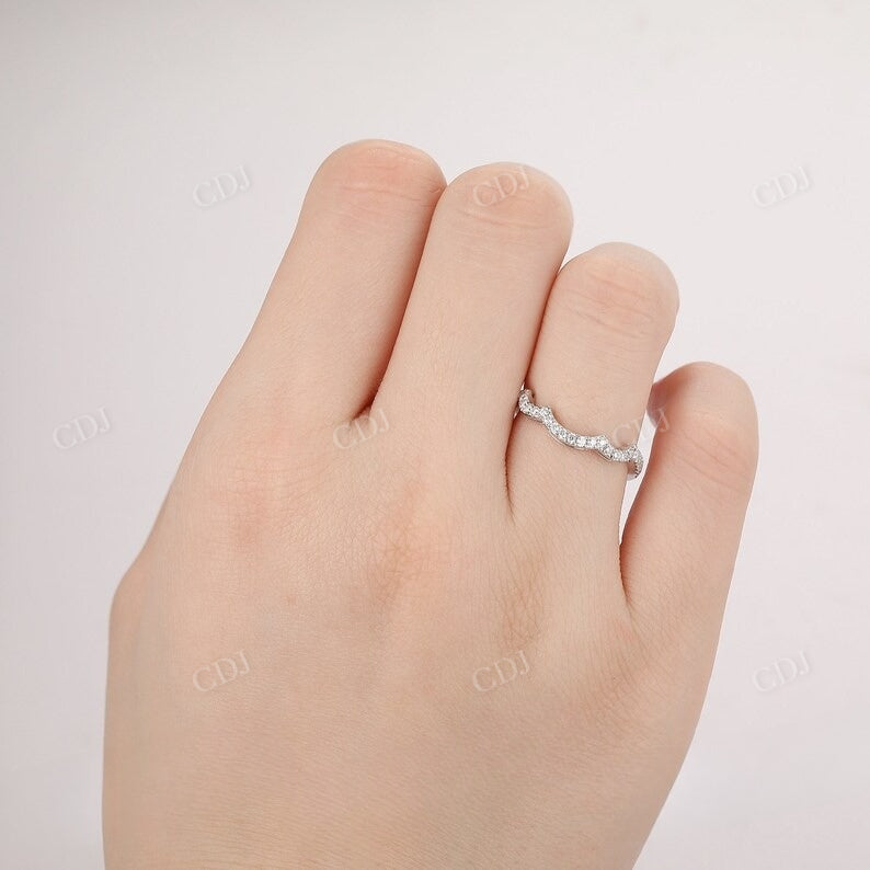 Curved Natural Diamond Half Eternity Wedding Band Wedding Band customdiamjewel