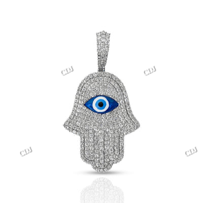 Hamsa Hand Moissanite Diamond Iced Out Hip Hop Mens Pendant hip hop jewelry CustomDiamJewel