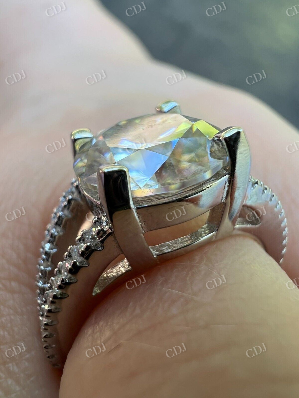 Moissanite Diamond Engagement Ring customdiamjewel