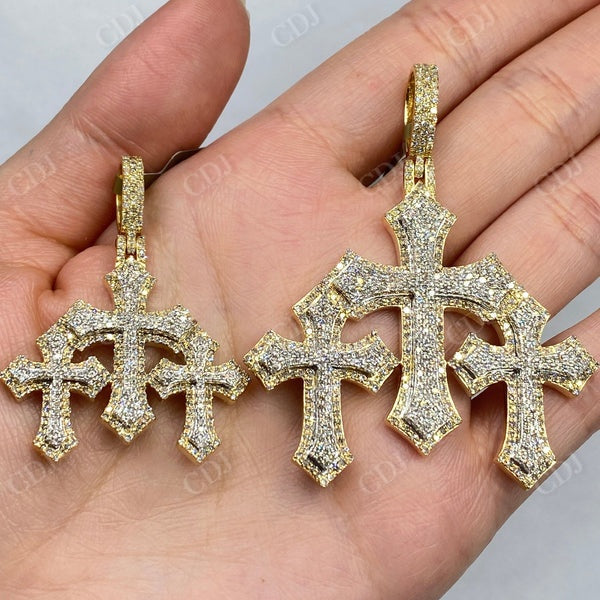 Moissanite Diamond Cross Hip Hop Pendant CustomDiamJewel