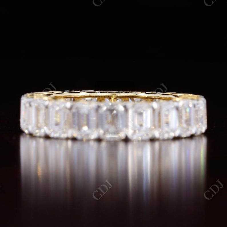 Emerald Cut Real Diamond Full Eternity Wedding Band customdiamjewel