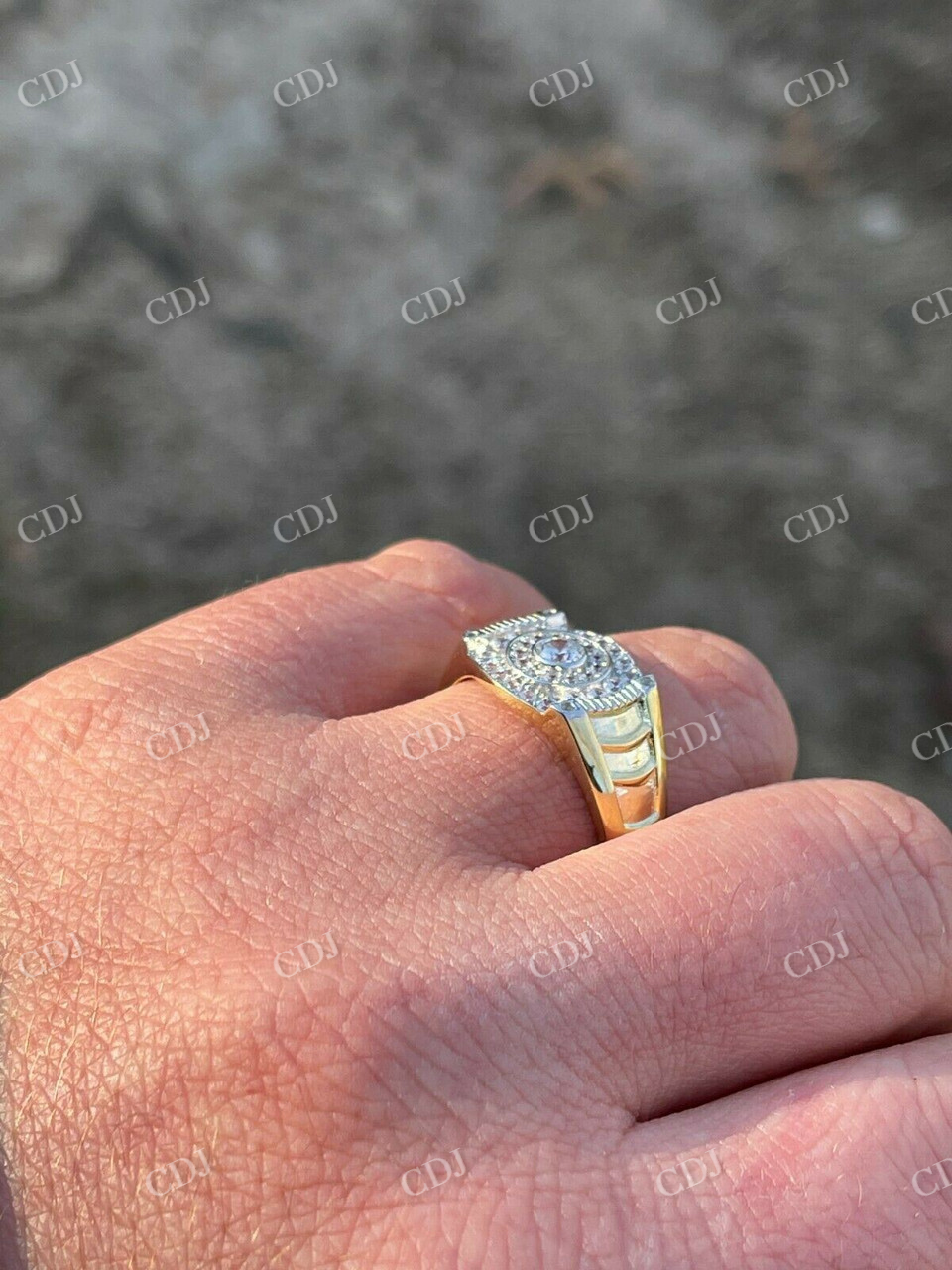 Men's icy Micro pave diamond solitaire ring customdiamjewel