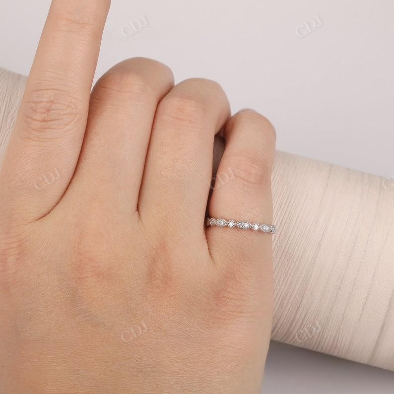 0.15CTW Round Diamond Milgrain Design 3/4 Eternity Wedding Band customdiamjewel